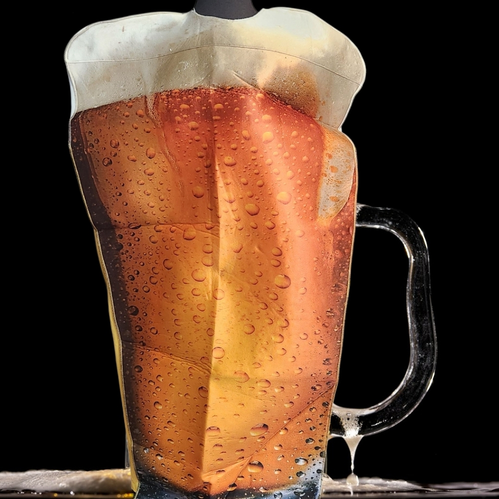 Beer Mug Costume with Foam Top Adult